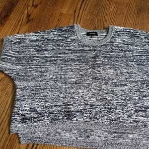 Babaton Oversized Navy Cropped Knit Top XXS